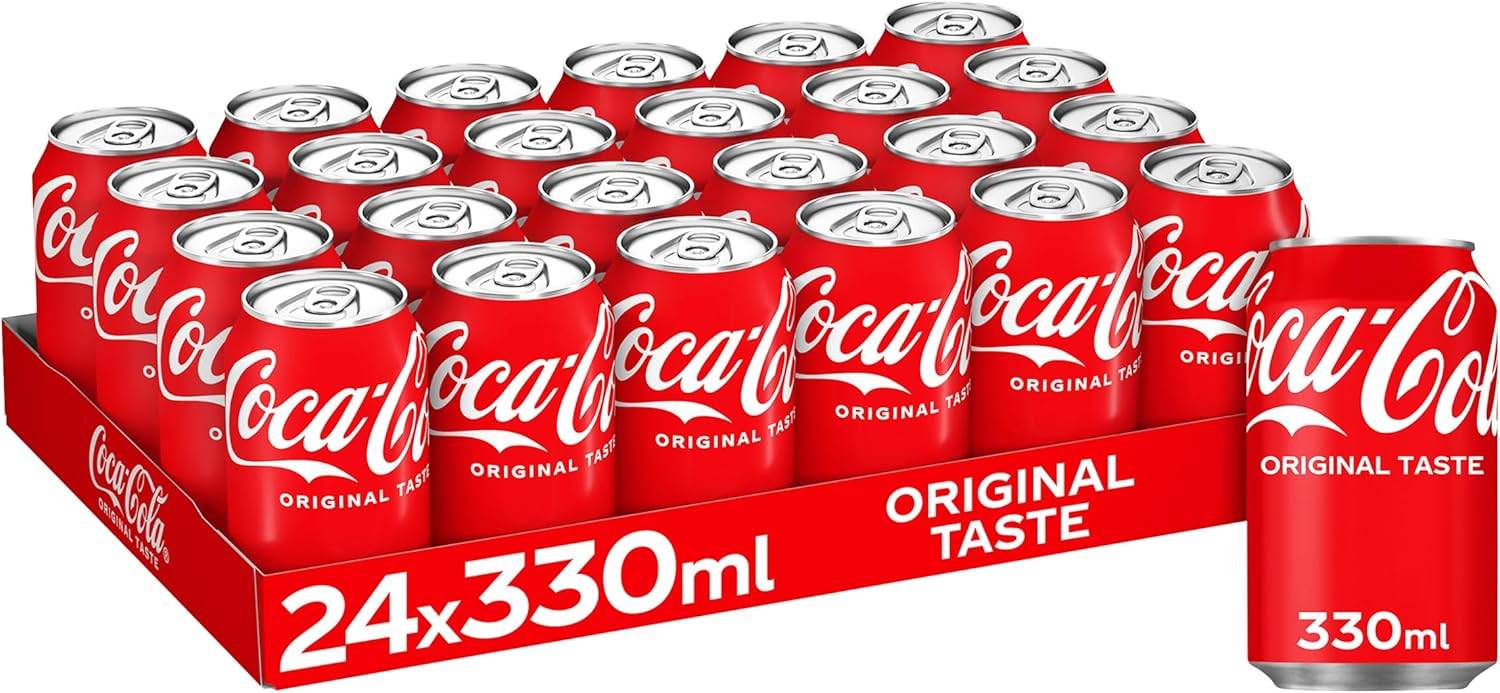 Amazon - Coca Cola Original Taste Soft Drink Cans - 24 x 330 ml - £12.47