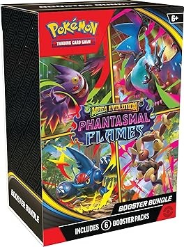 Pokémon TCG: Mega Evolution Phantasmal Flames Booster Bundle, 6 Booster Packs