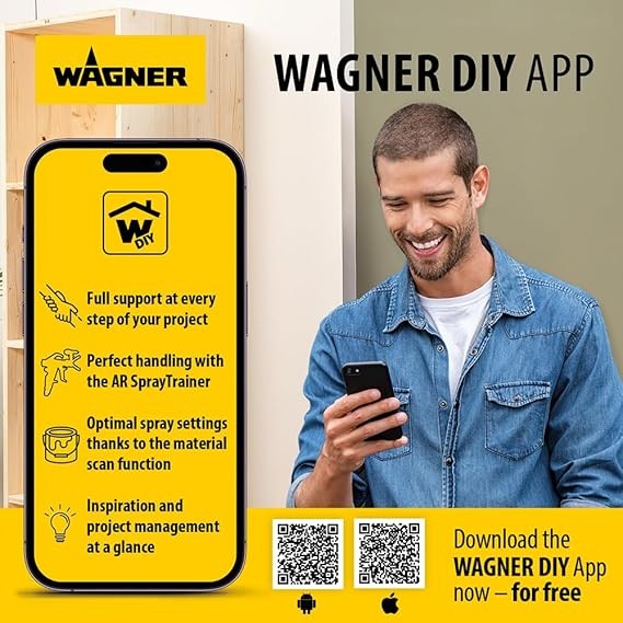 Wagner Universal Sprayer W 950 FLEXiO, Electric Paint Sprayer for dispersion/latex paints, varnishes & glazes, interior usage, covers 15 m² in 5 min, 800 ml capacity, 630 W, 3.5 m hose
