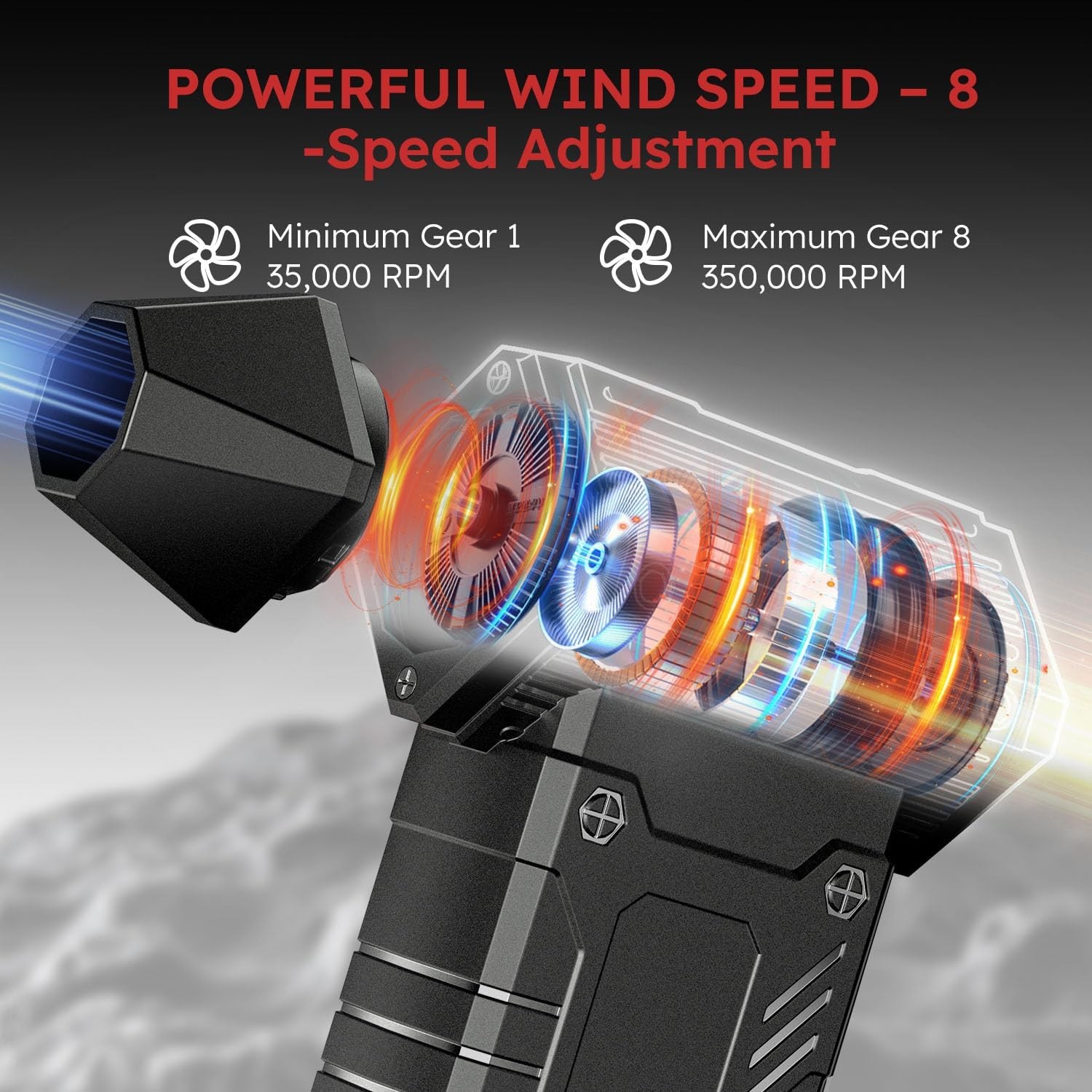 Kacnon Electric Air Duster 350000RPM, 12000mAh Rechargeable Cordless Air Blower