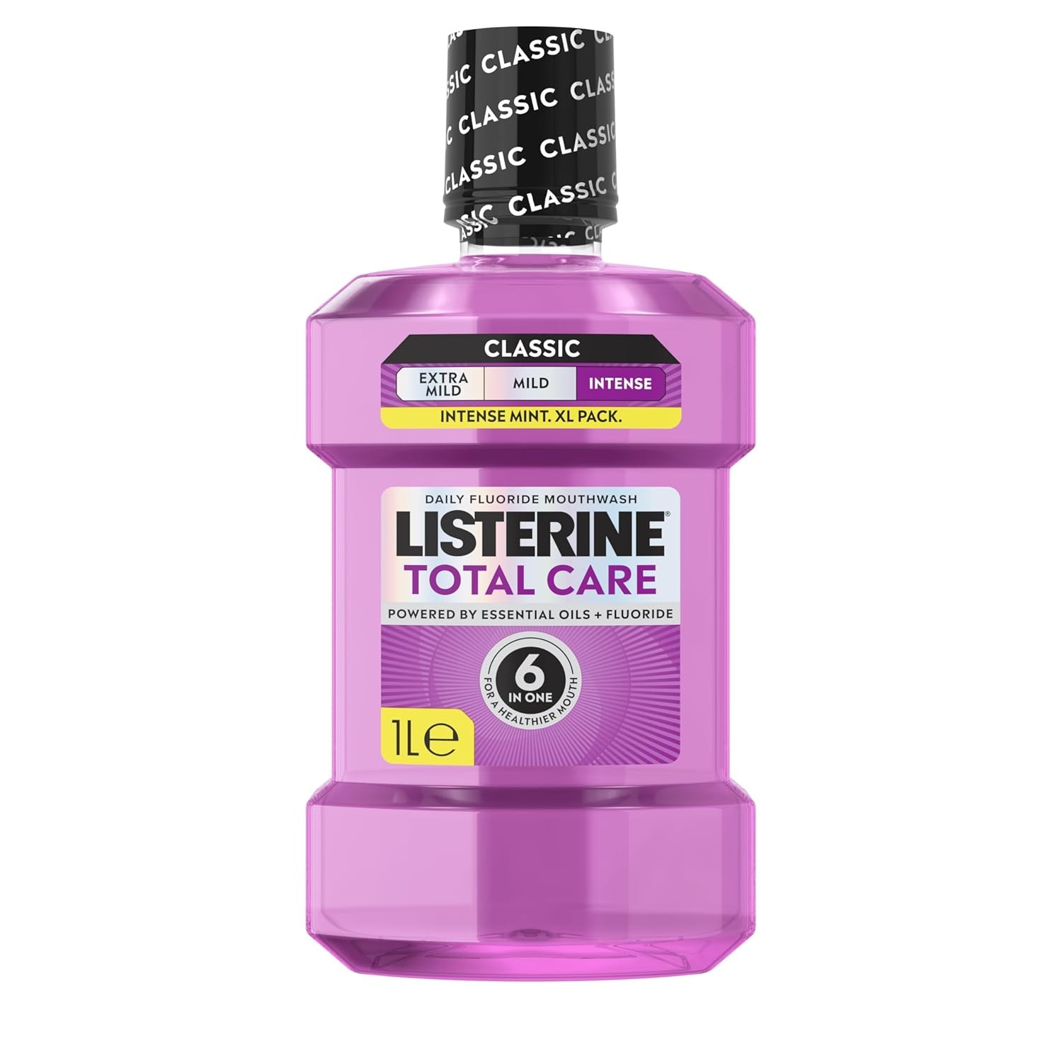 Listerine Total Care Intense Taste Classic Antibacterial Mouthwash, Fresh Mint, 1000ml