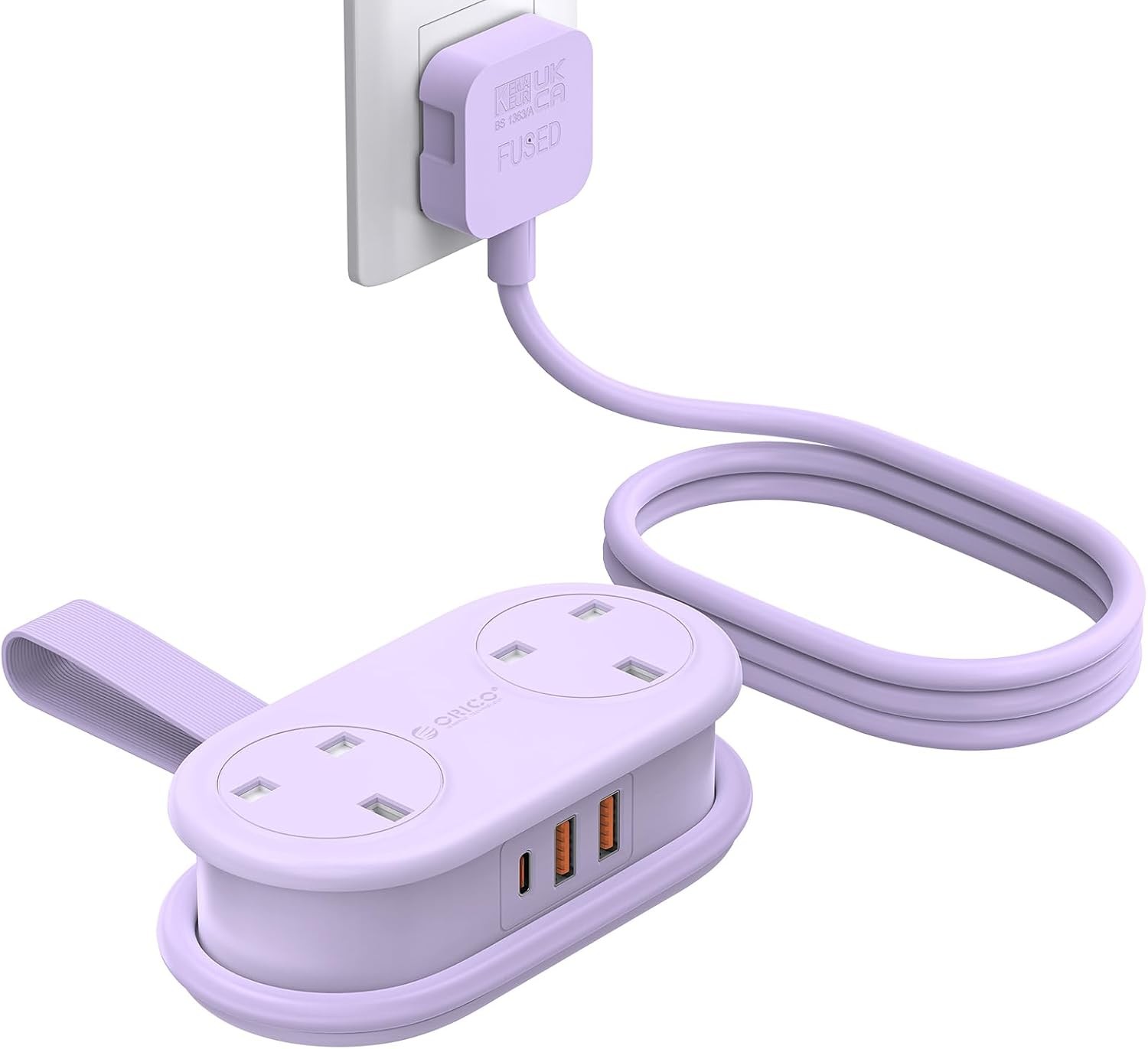 Orico PD 20W Extension Lead 1.11m with 3 USB Slots Purple AP3Pro