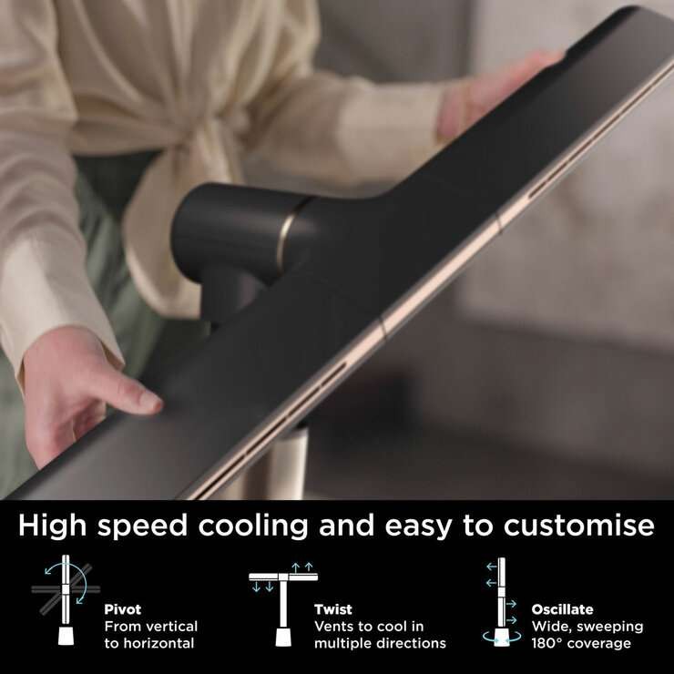 Shark TurboBlade Fan TF200SUK, multi-directional cooling, in black
