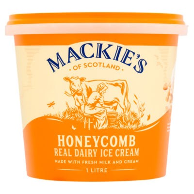 Mackie's Honeycomb Real Dairy Ice Cream 1L. Proper good stuff