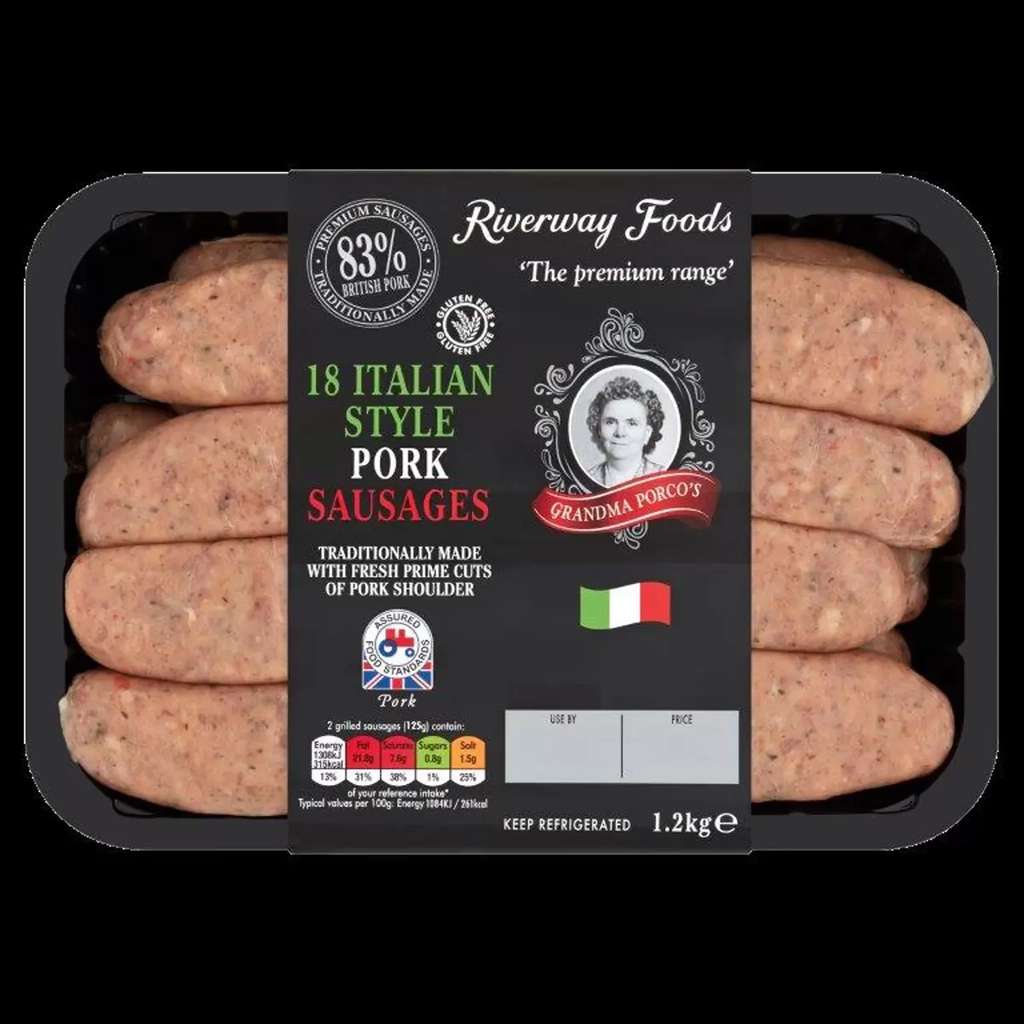 Riverway Foods Italian Sausages - 18 pack, 1.2kg instore