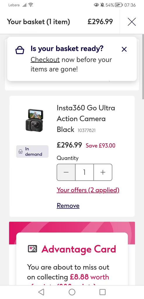 Insta360 Go Ultra Action Camera Black