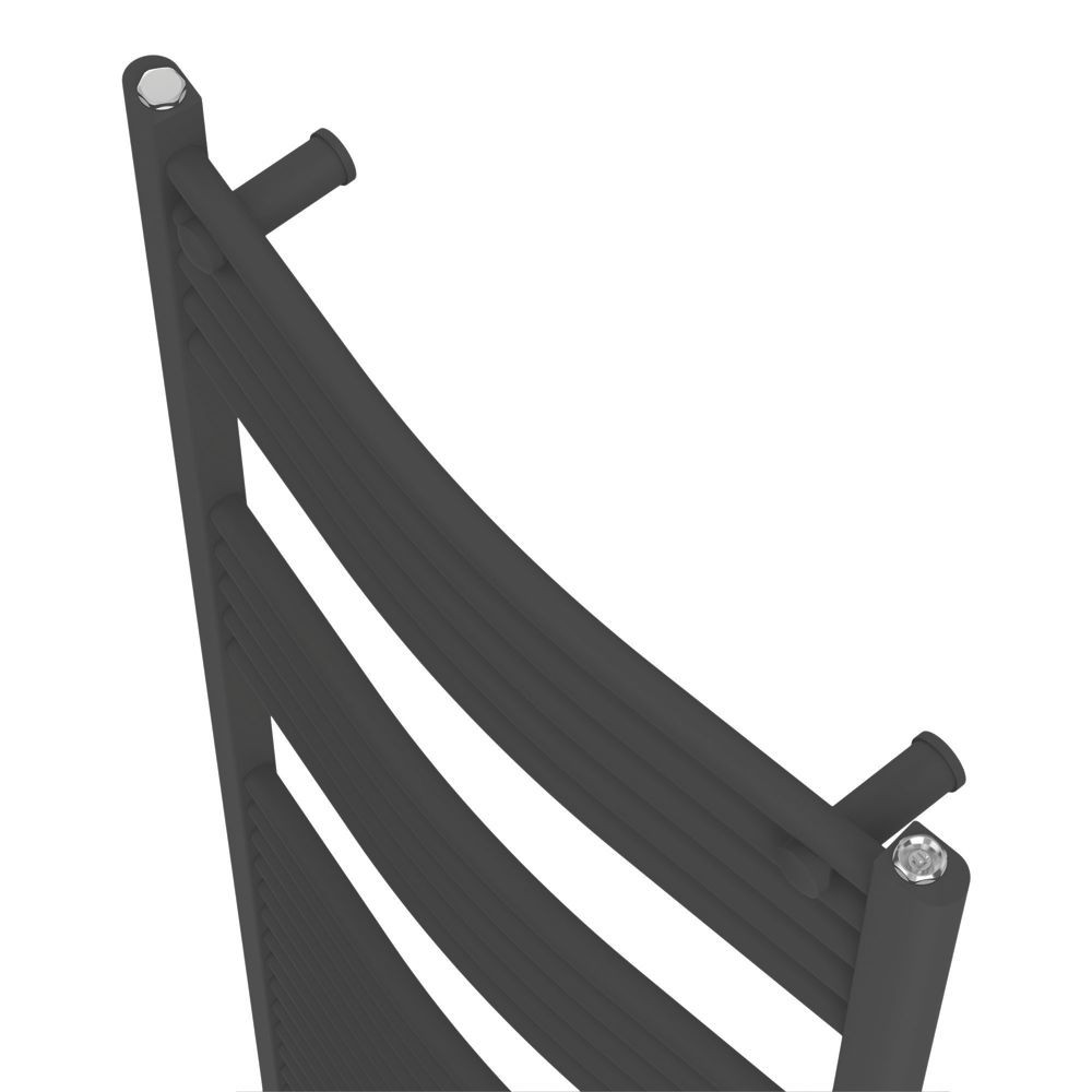 Flomasta 1800mm x 600mm 2890BTU Black Curved Towel Radiator
