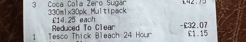 Coca Cola Zero Sugar 30x330ml multipack, decent offer instore Burgess Hill