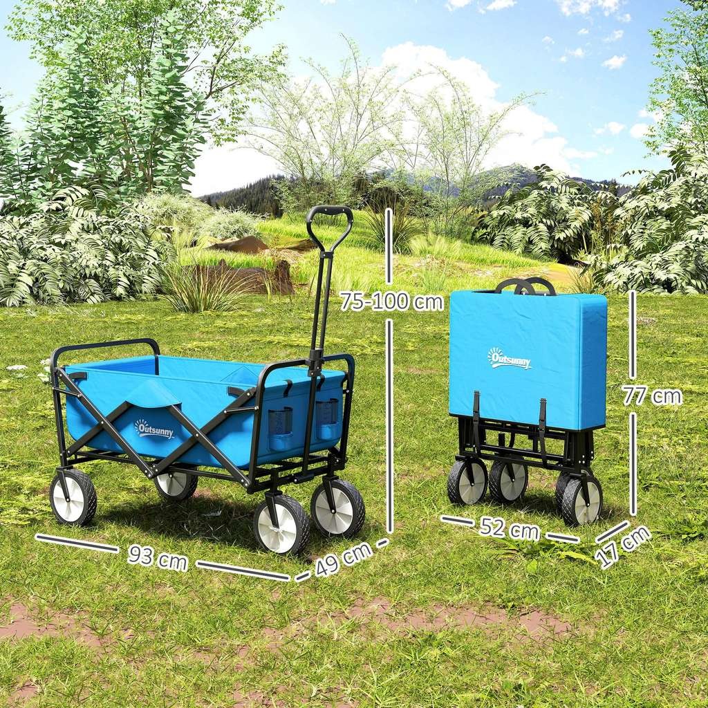 Outsunny 135L folding festival/camping trolley looks useful - adjustable handle, dual brakes