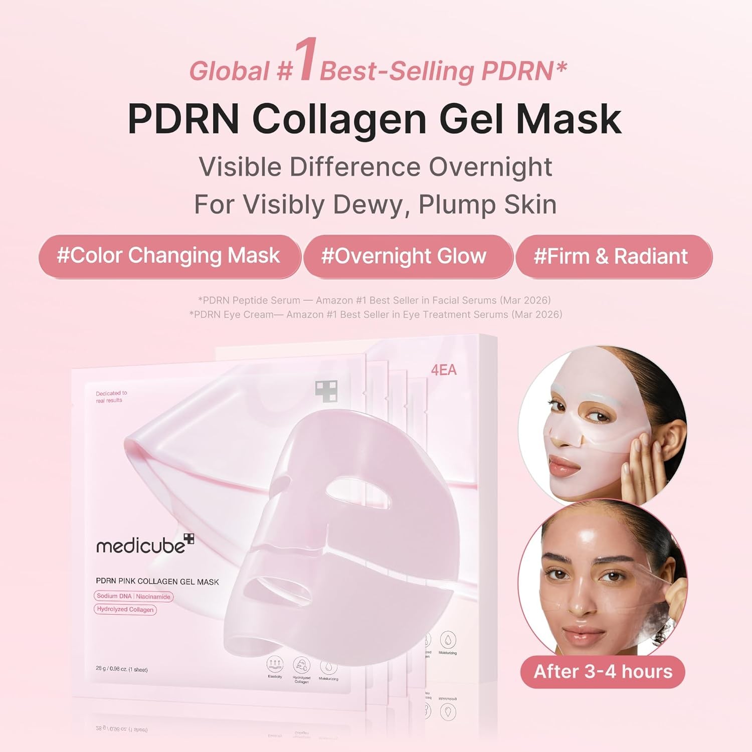 Medicube Salmon DNA PDRN Pink Collagen Jelly Gel Mask, 28g, 4ea