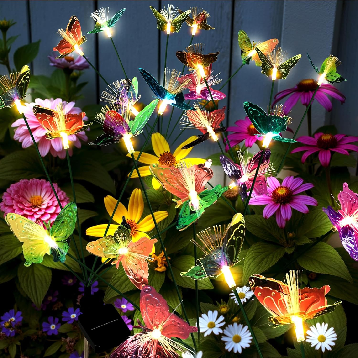 PatioPia Solar Lights Outdoor Garden, Butterfly Solar Swaying Lights, Waterproof for Pathway, Yard, Patio Decoration, 4 Pack, Warm White