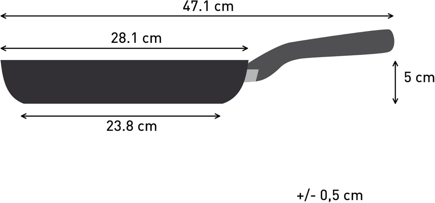 Tefal Titanium Stone Non-Stick Frying Pan 24 cm, Pancake Pan, Black | Aluminium, Thermo-Signal Heat Indicator, All Hobs Including Induction, Metal Spatula Safe, E1050445