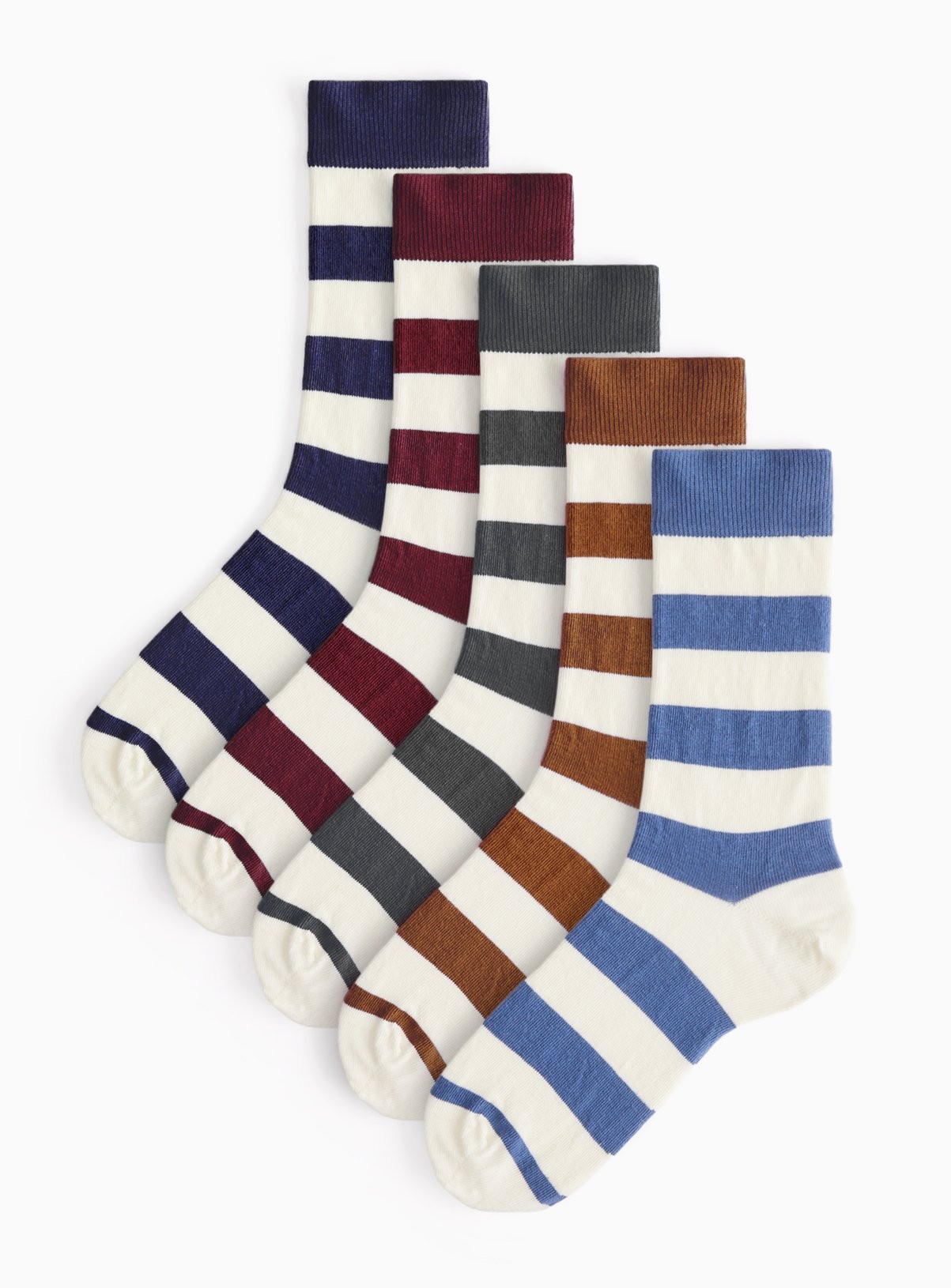 Stripe Ankle Socks 5 Pack 6-8.5