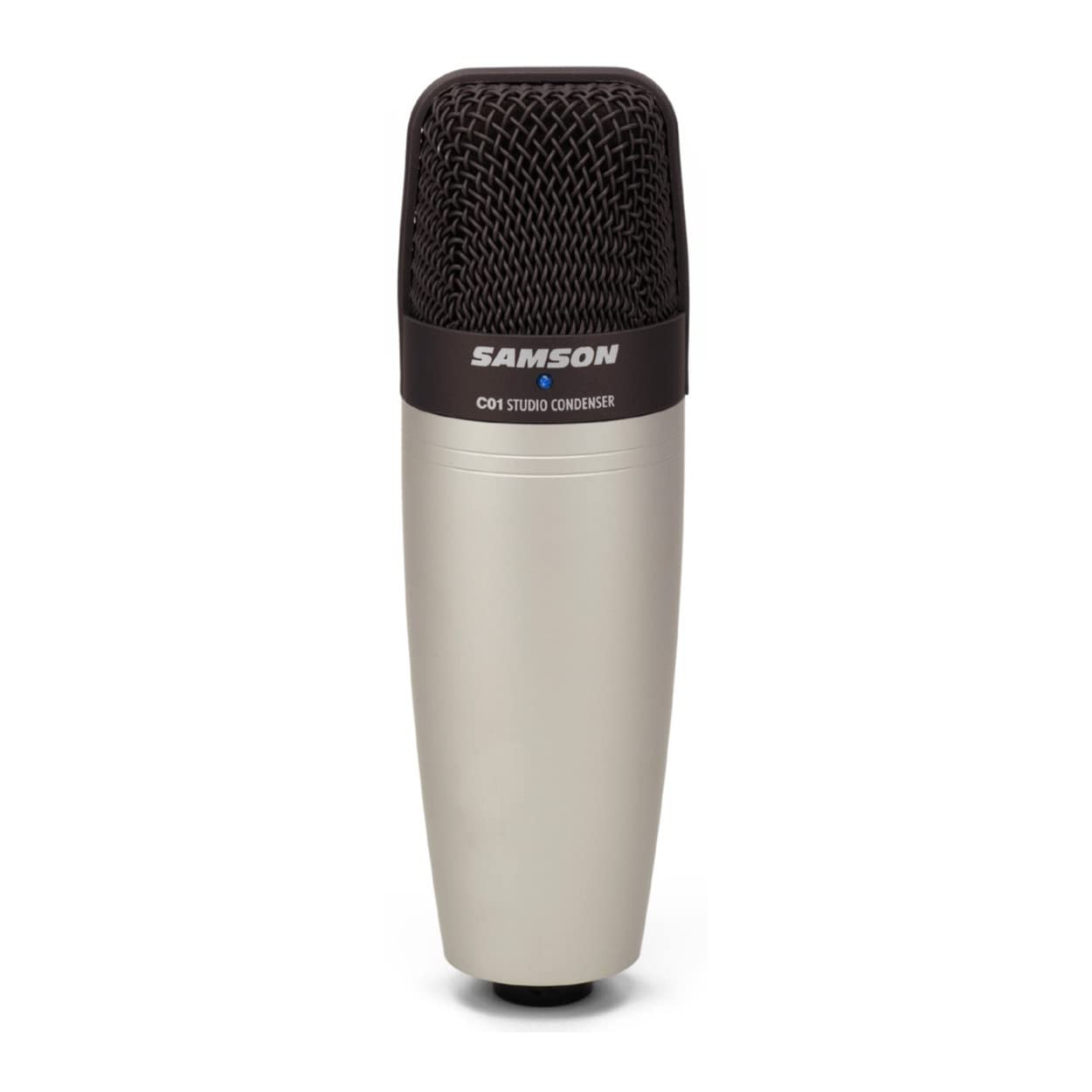Samson C01 Studio Large Diaphragm Condenser Microphone Cardioid for Vocal & Instrument Recording - Silver / Black Mic Only - Student Essentials