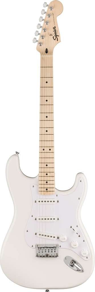 Squier by Fender Sonic Stratocaster HT Guitar, Arctic White, Free Fender Play
