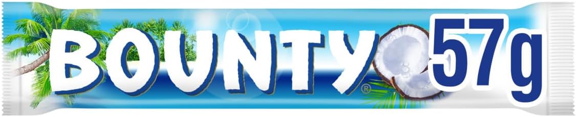 Bounty Duo Chocolate Bars, Coconut & Milk Chocolate Bulk Box, 24 x 57g, Ideal for Gift, Snacks or Hamper