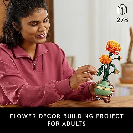 LEGO Botanicals Chrysanthemum, Artificial Flower Building Set, Model Kit for Adults, Faux Plant, 10368