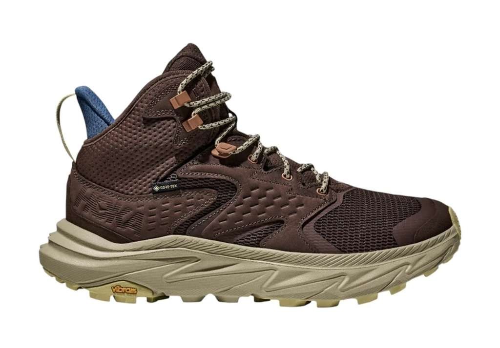 Hoka Mens Anacapa 2 Mid GTX Waterproof Nubuck Leather Hiking Boots in Red