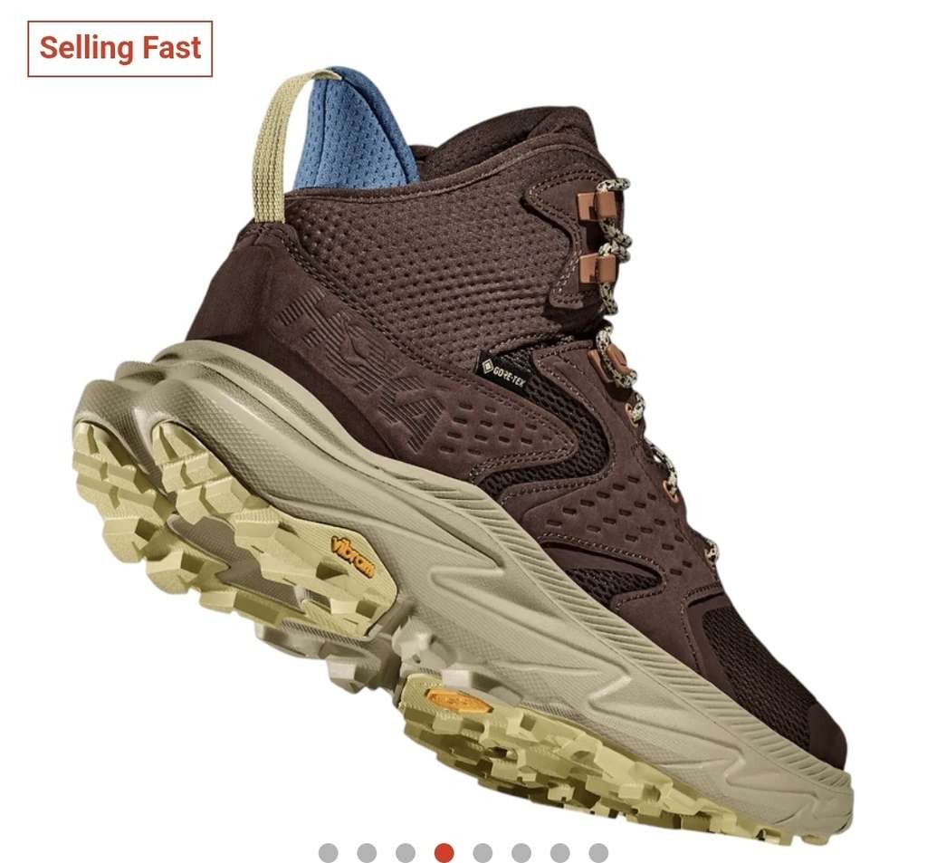 Hoka Mens Anacapa 2 Mid GTX Waterproof Nubuck Leather Hiking Boots in Red