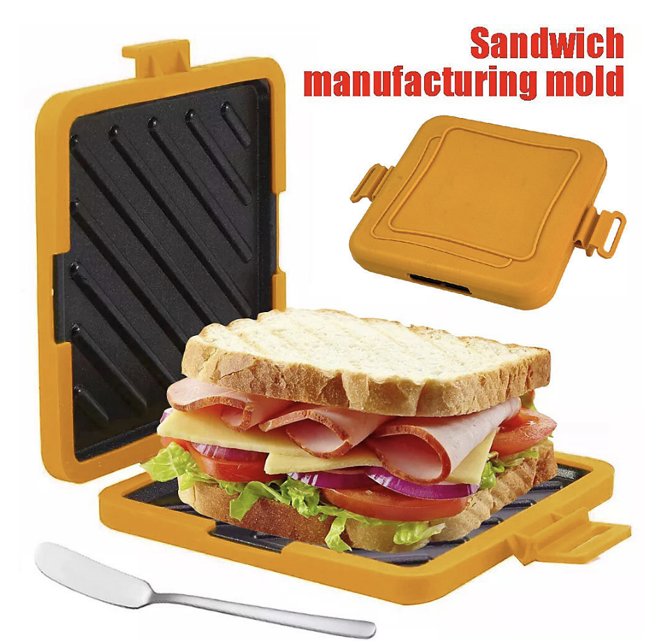 Yellow Toasted Sandwich Maker Machine Microwavable Waffle Maker Microwave Oven Toastie