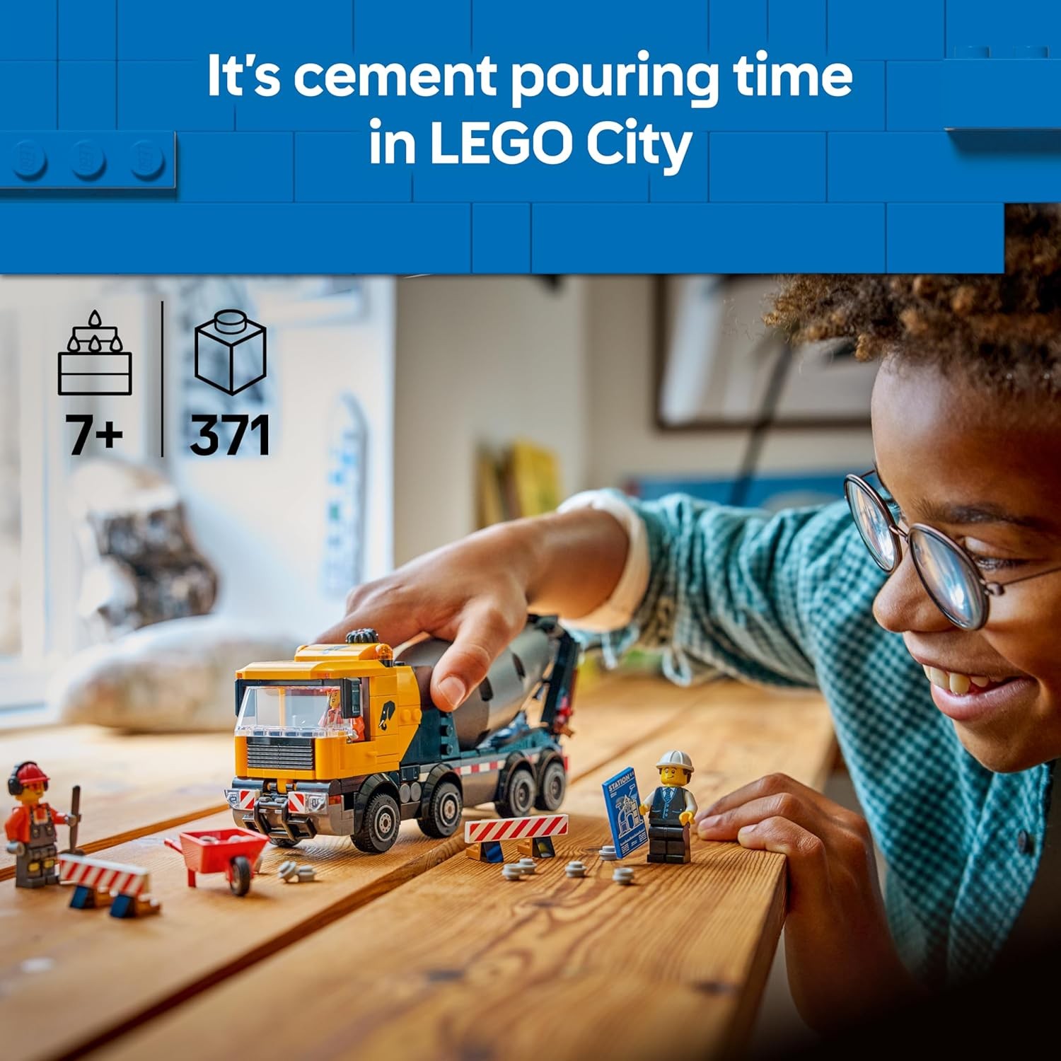 LEGO City Cement Mixer Truck Toy 60478 with 3 Minifigures