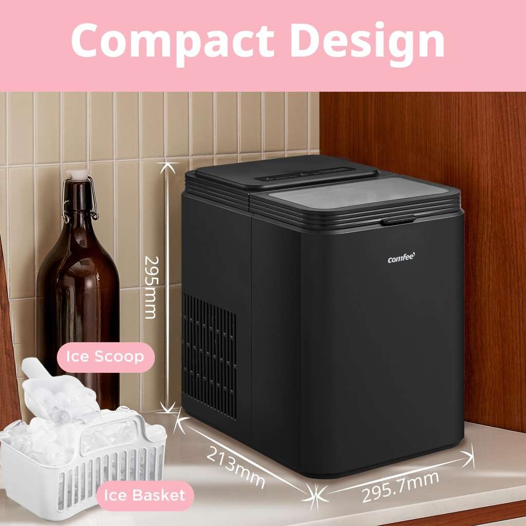 Comfee Countertop Ice Maker 12kg/24H Self-Cleaning RCI12BL1UK(E)
