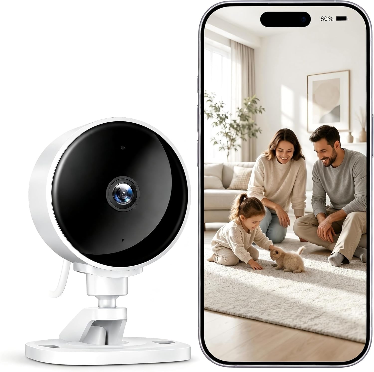 Wolfang 1080p Indoor Security Camera, Mini WiFi CCTV Pet Camera