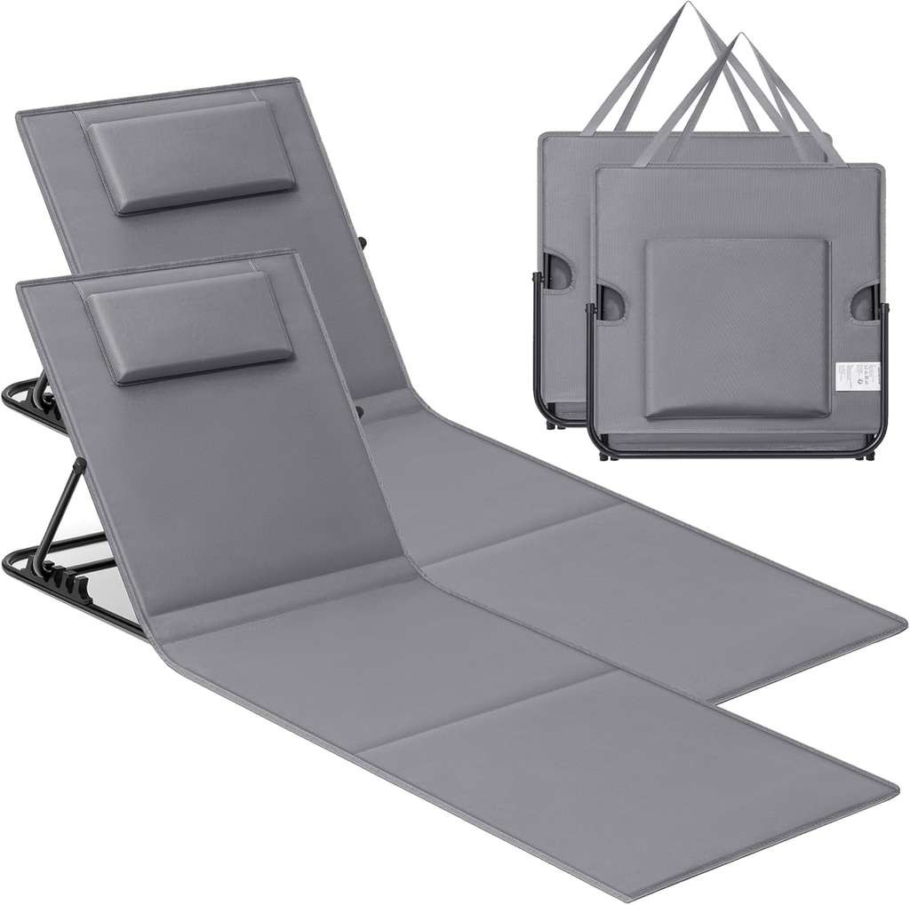 Songmics folding reclining beach sunloungers, set of 2 from Songmics Home UK