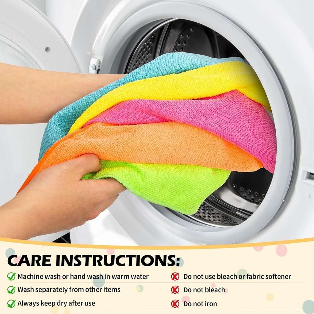 20 Pack Microfiber Cleaning Cloth 5 Colors, Haul Global, 20% off at checkout