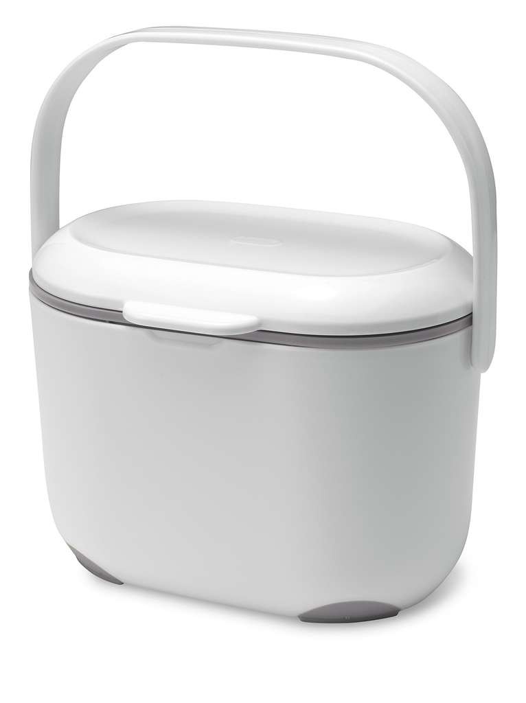 Handy Addis 2.5L compost caddy, in white & metallic