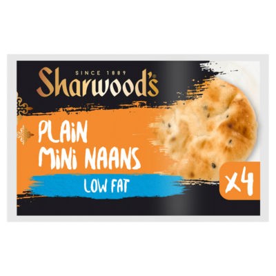 Sharwood's Indian Plain Mini Naan Breads 4 Pack