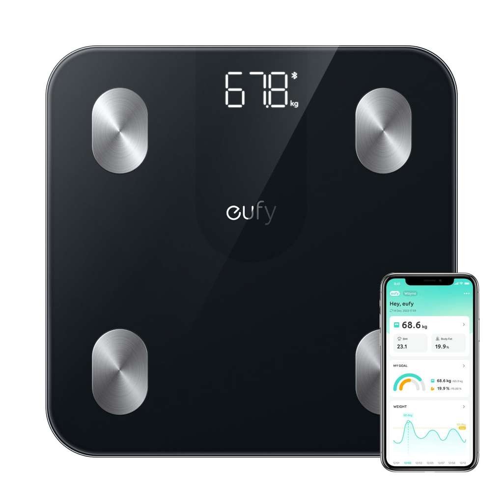 eufy Smart Scale A1 Black, Bluetooth body fat scales (12 measurements, BMI). AnkerDirect/FBA