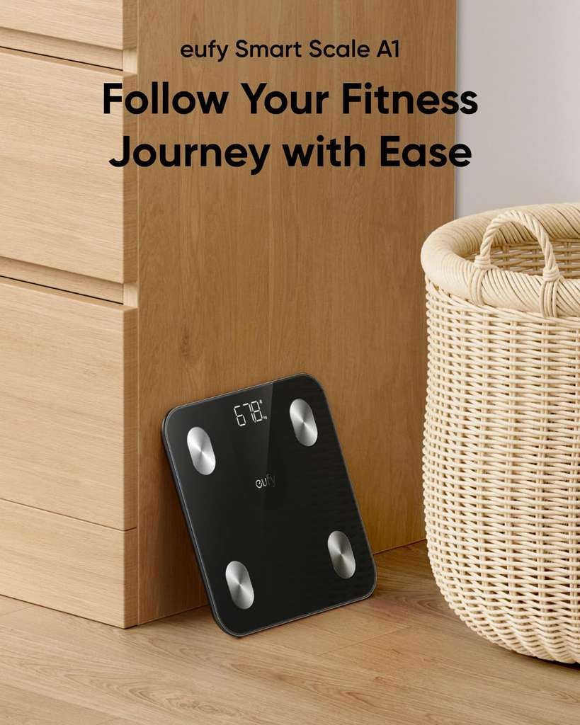 eufy Smart Scale A1 Black, Bluetooth body fat scales (12 measurements, BMI). AnkerDirect/FBA
