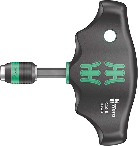 Wera 416 R T-Handle Bitholding Screwdriver Rapidaptor, 1/4" x 45 mm, 05023404001