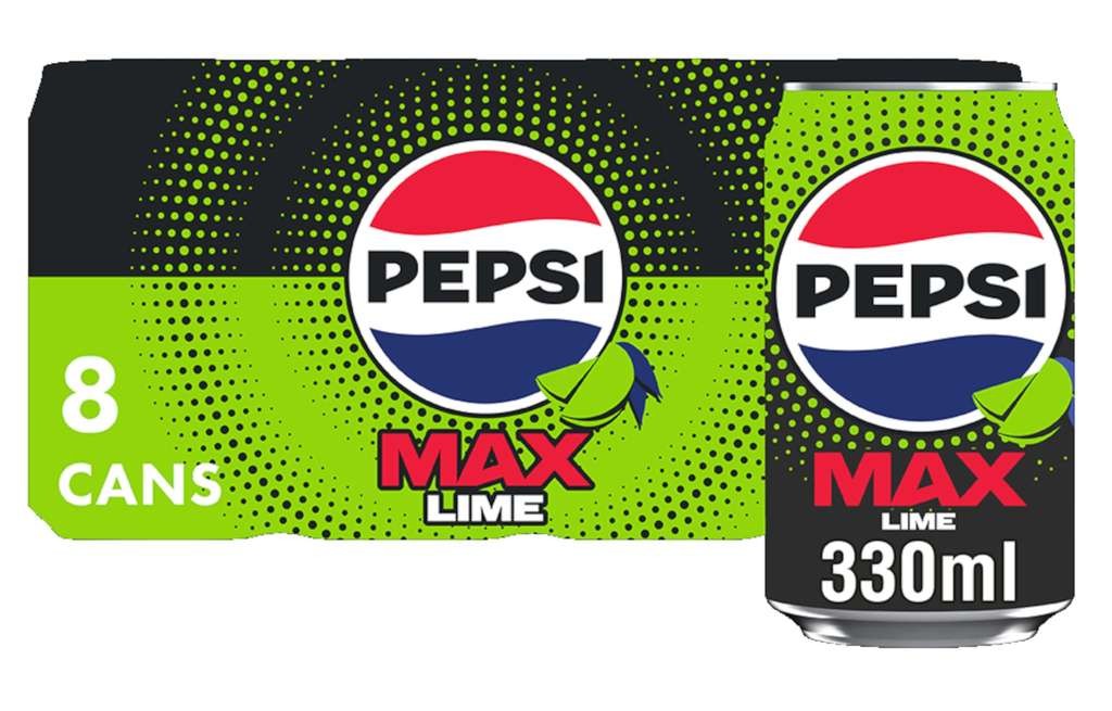 Pepsi Max Lime No Sugar Soft Drinks, 8 x 330ml, with Voucher