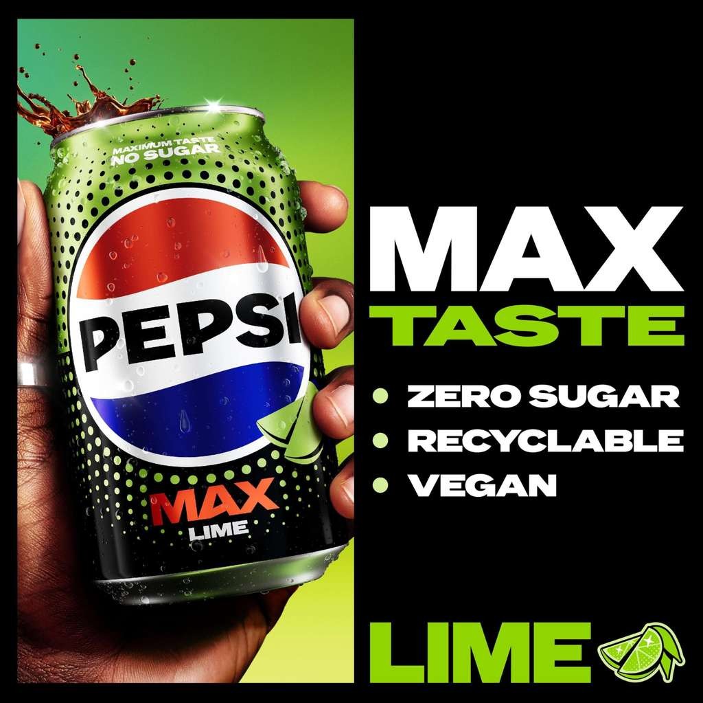 Pepsi Max Lime No Sugar Soft Drinks, 8 x 330ml, with Voucher