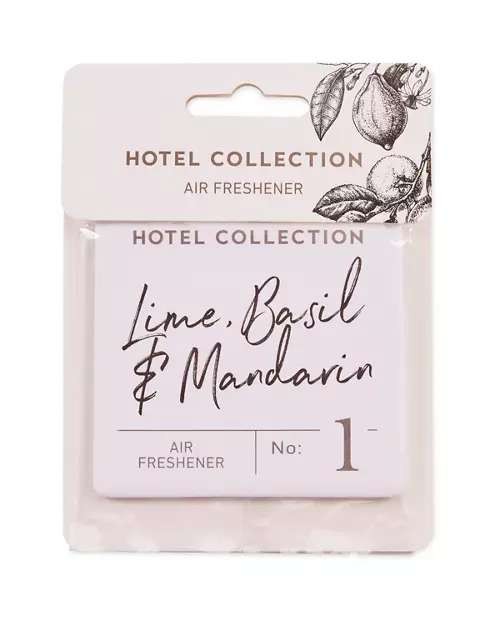 Hotel Collection car air freshener, nice scents like Basil & Mandarin, Pomegranate