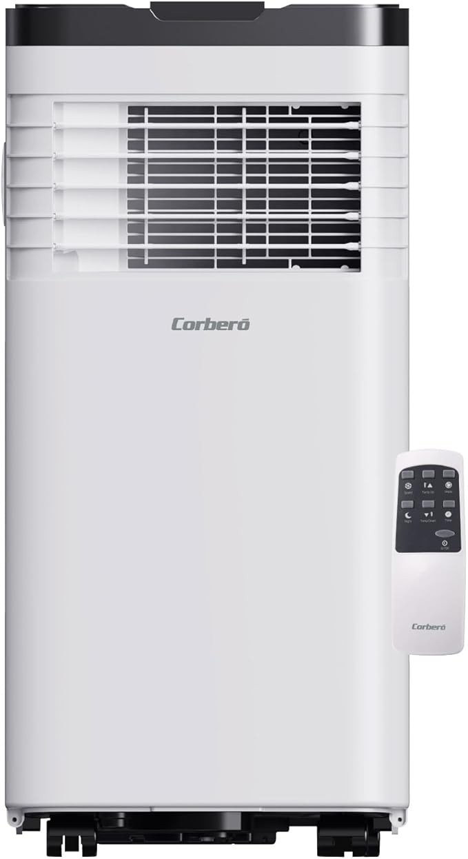 Corberó Portable Air Conditioner 3 in 1 with Remote Control, CPC07, 7000 BTU, 2000 Refrigerations, Coverage 10-16 m2, 16-31 °C, Refrigeration, Dehumidification, Ventilation, Timer