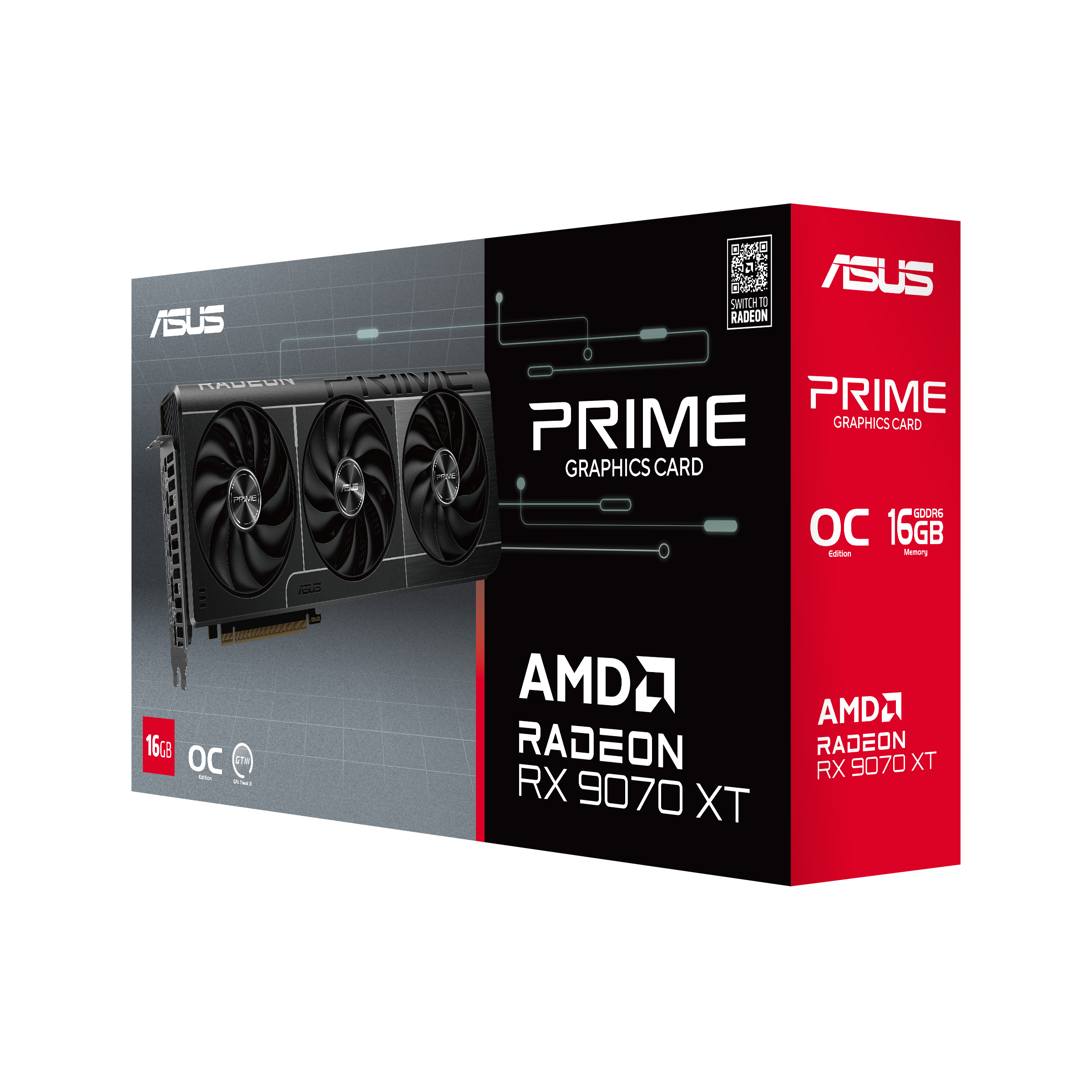 Asus Radeon RX 9070 XT Prime OC 16GB GDDR6 PCI-Express Graphics Card