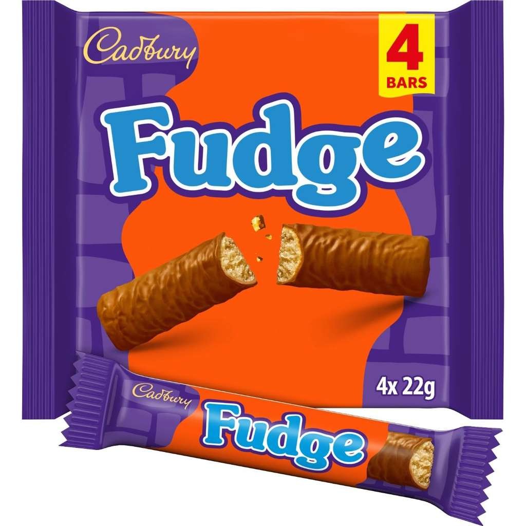 Cadbury Milk Chocolate Fudge Bar, 88g (Pack of 4 Bars)