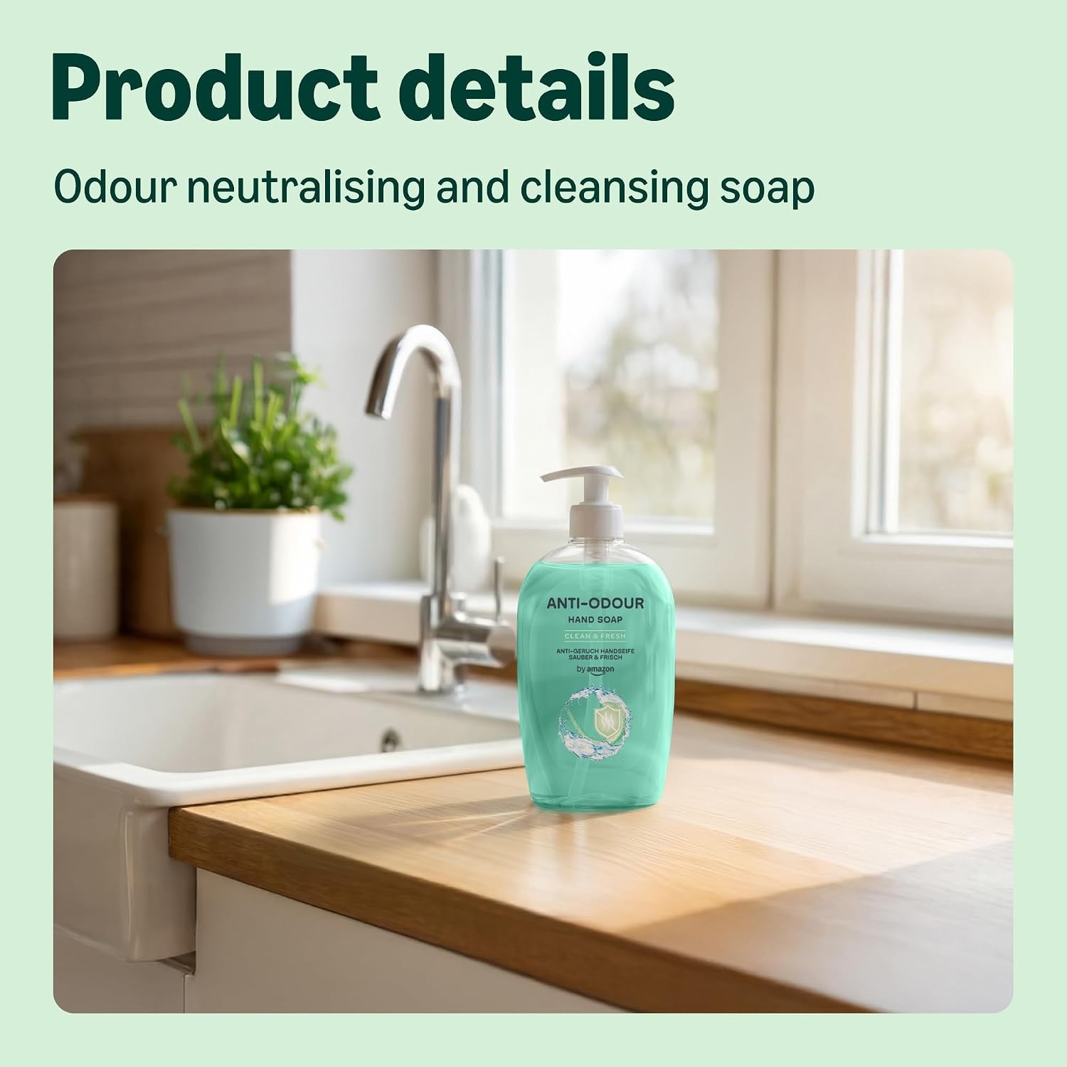 by Amazon Anti-Odour Hand Soap, 4 x 500ml