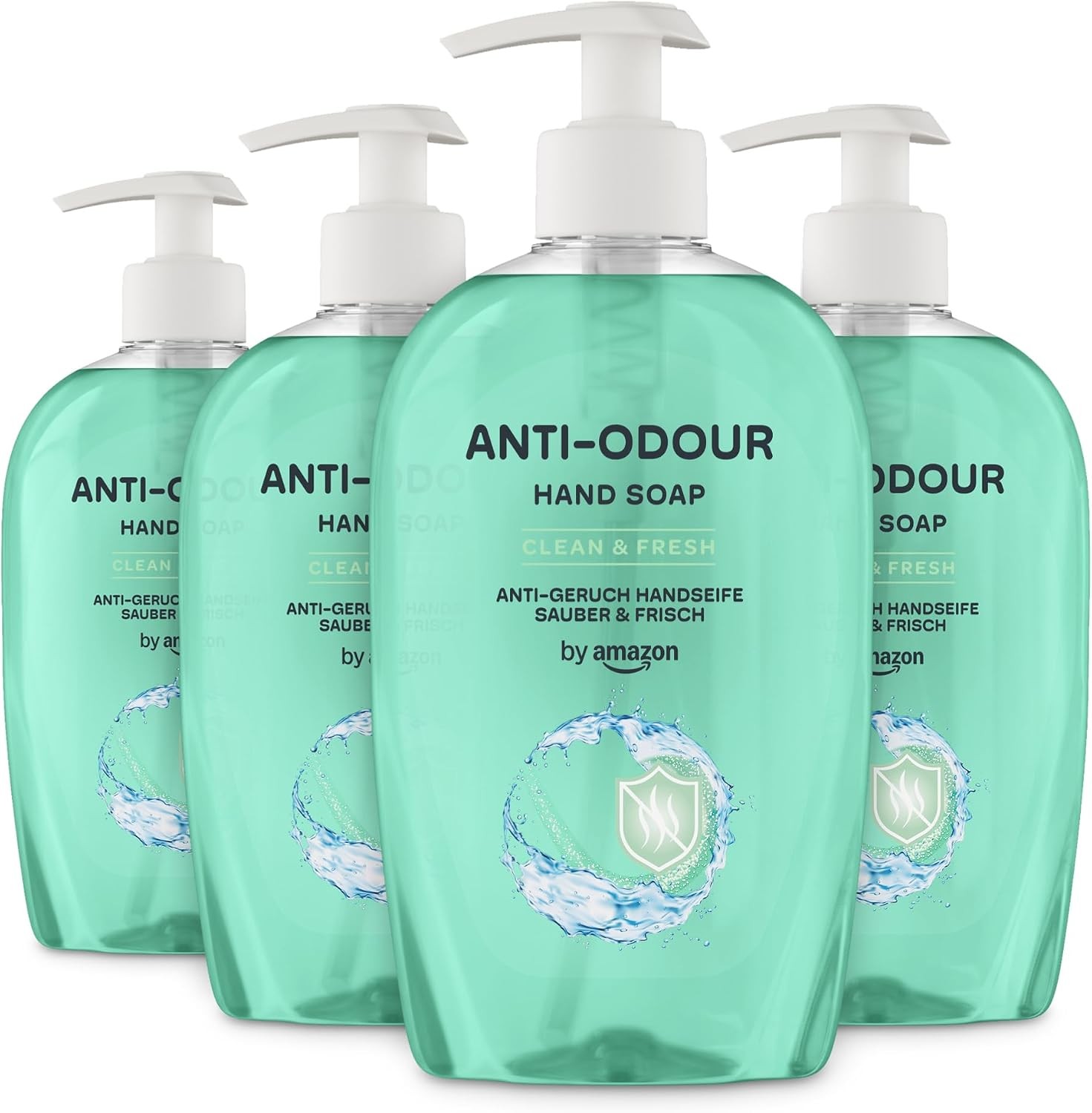by Amazon Anti-Odour Hand Soap, 4 x 500ml