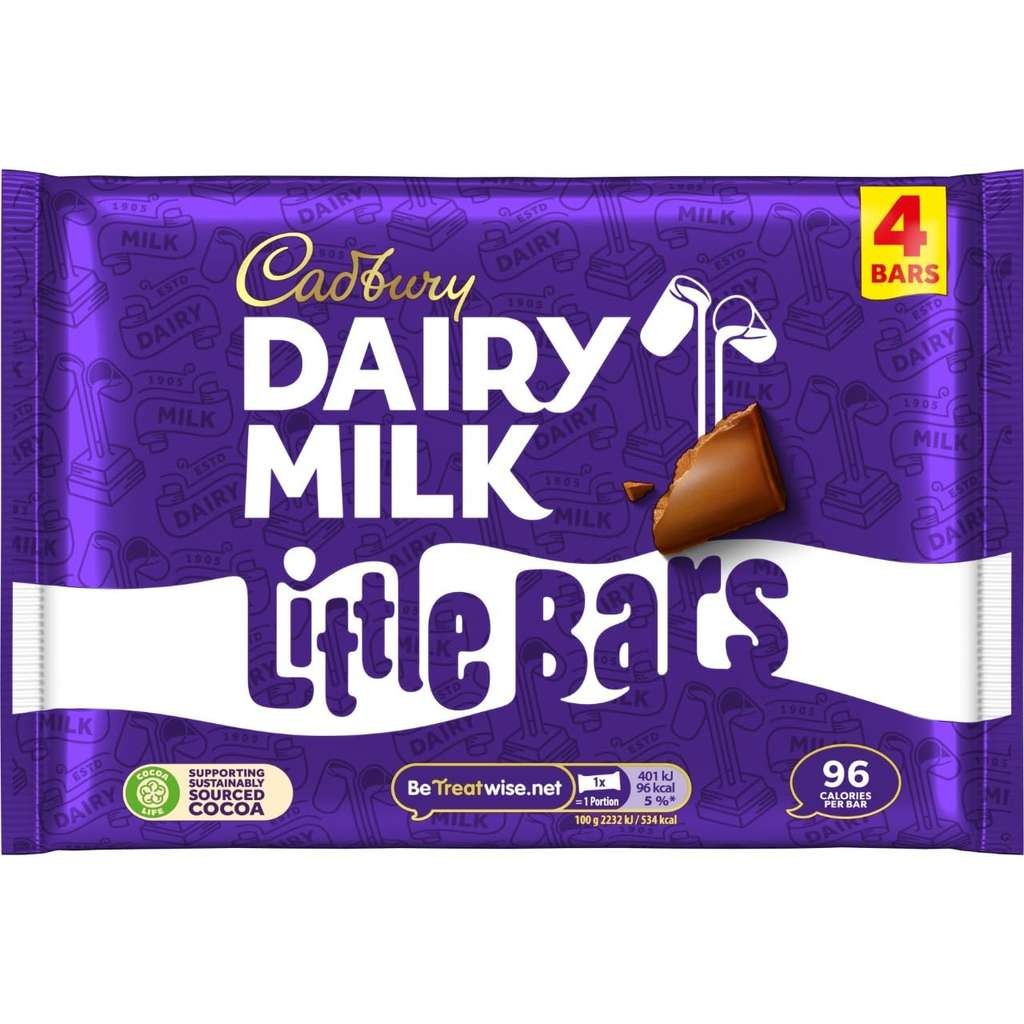 Cadbury Dairy Milk Little Bars, 4 x 18g, 90p (81p S&S)