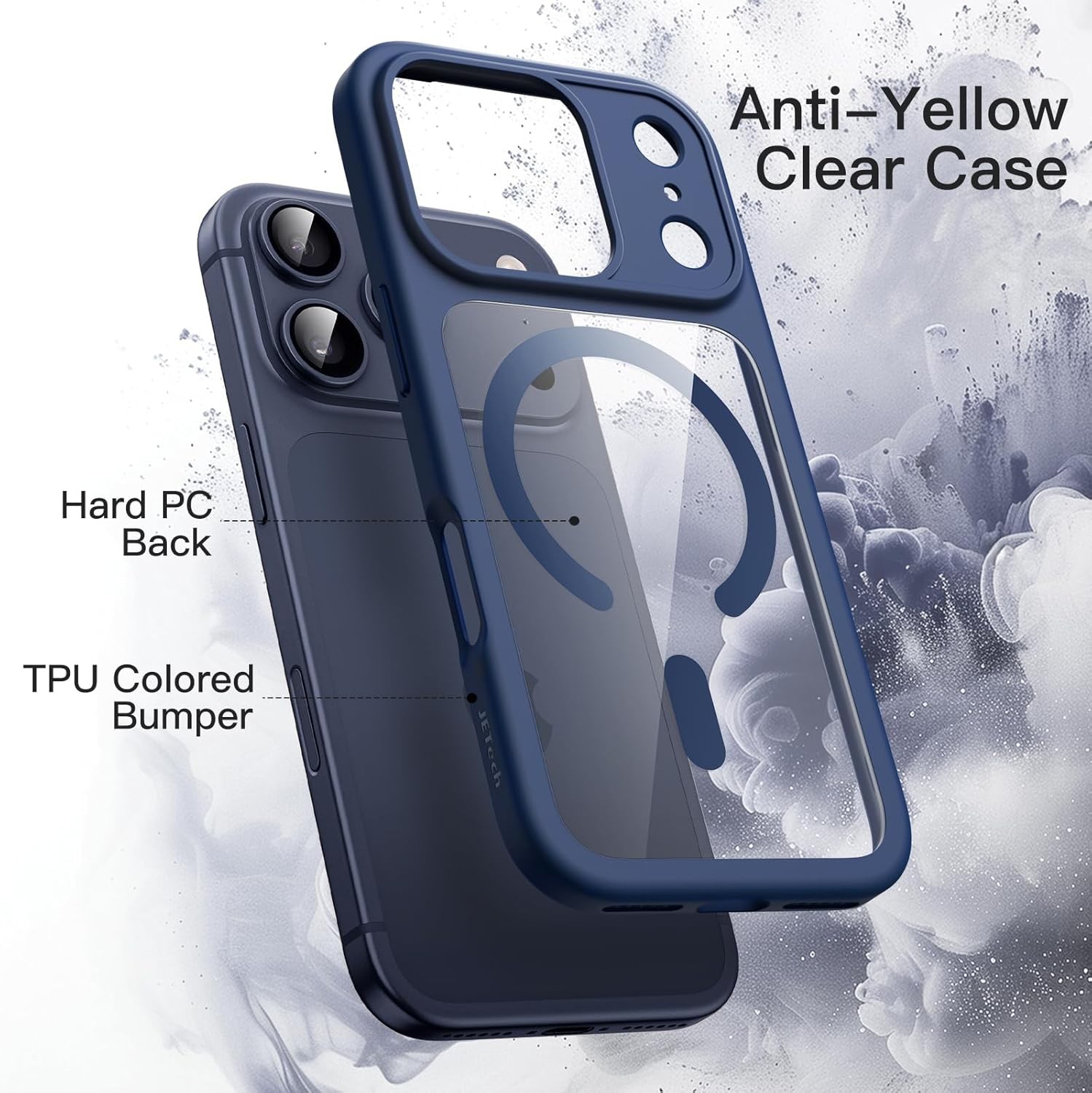 JETech Magnetic Case for iPhone 17 Pro Max 6.9-Inch, Dark Blue