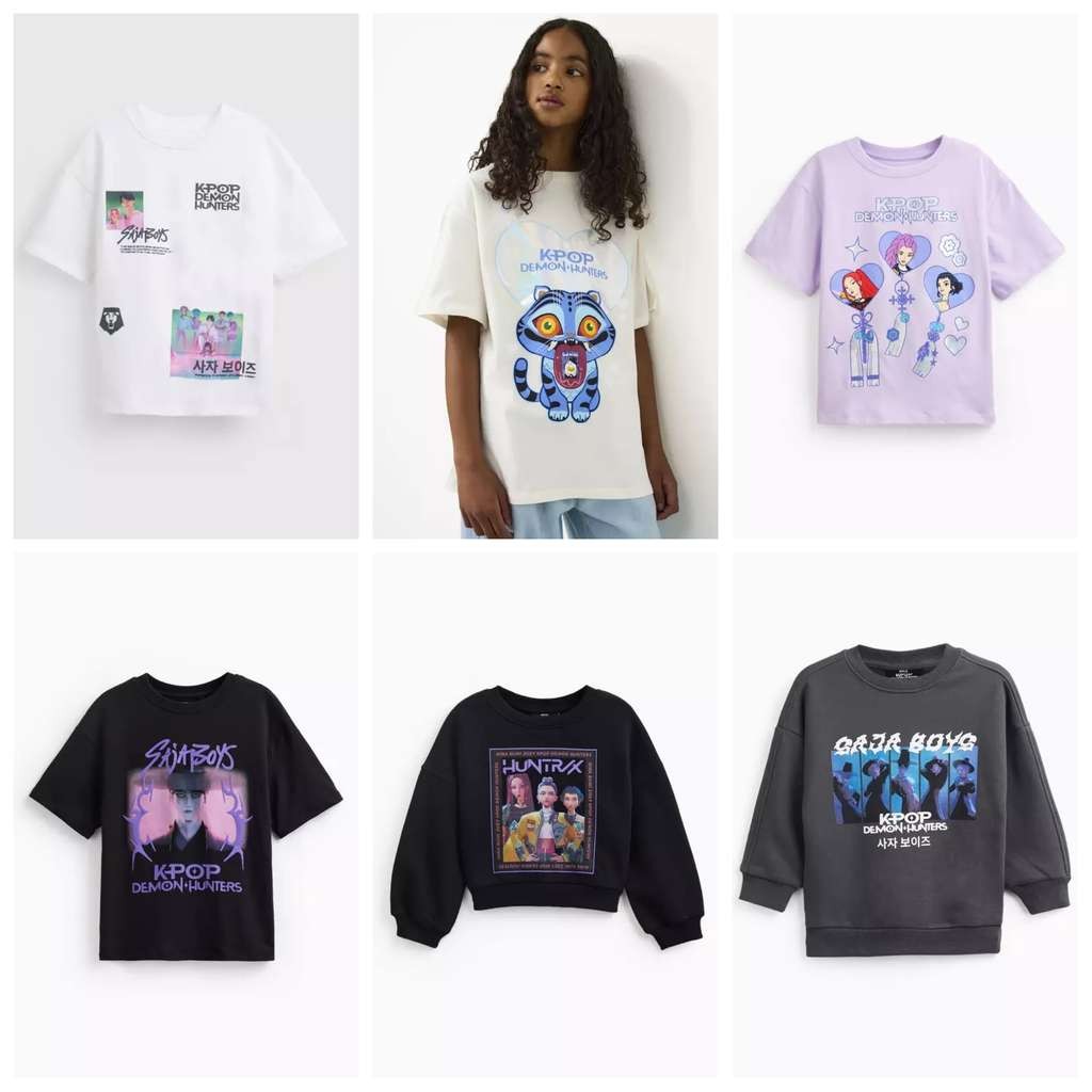 Kids KPop Demon Hunters T-Shirt £3.60, Charcoal Sweatshirt £3.60, Grey Sweatshirt £3.90