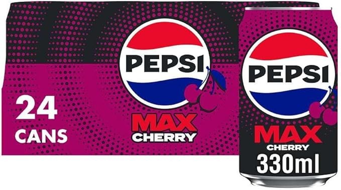 Pepsi Max Cherry, Maximum Cherry, No Sugar, 24 x 330ml cans