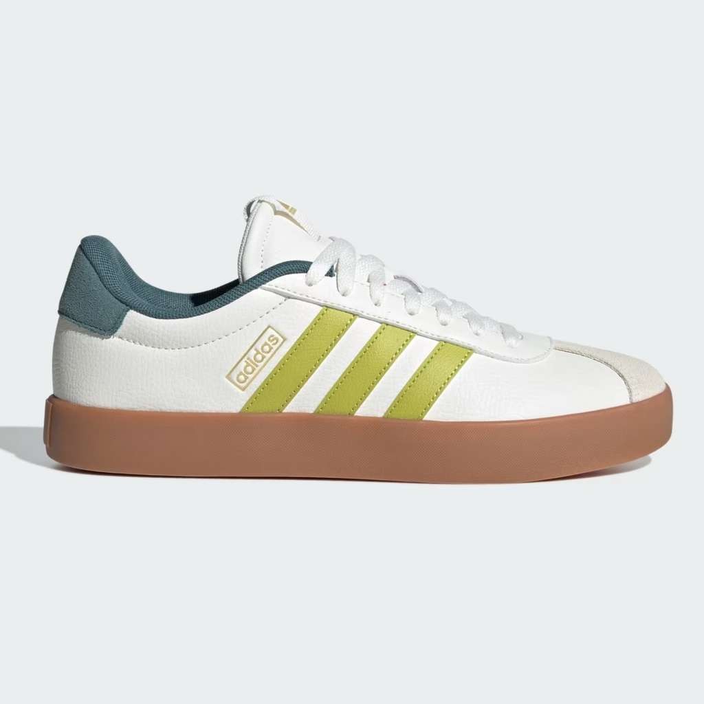 Adidas Men's VL Court 3.0 Shoes, White/Lime, Sizes 6.5 - 12.5, Free Delivery for Members