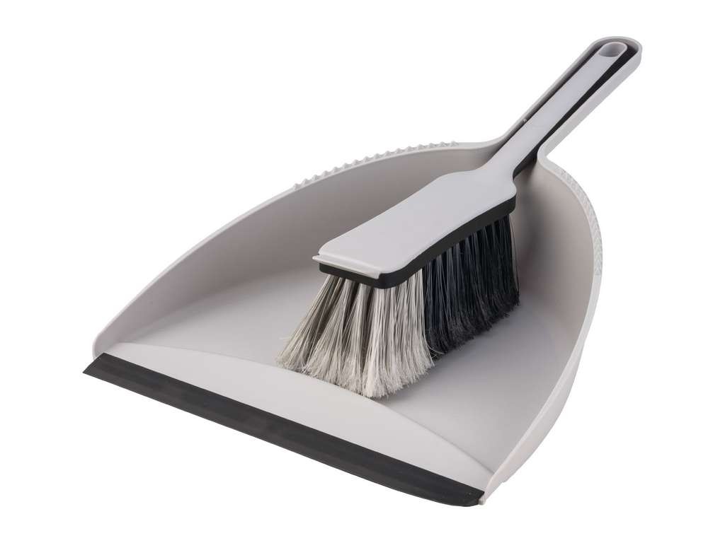 W5 Blue Dustpan and Brush Set, Silicone Brush or Bristles