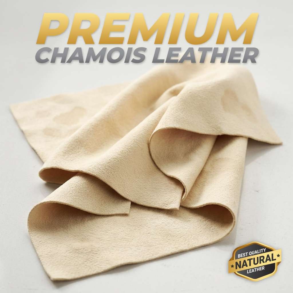 2 x 3 sq ft Chamois Leathers for Cars, Large Absorbent Car Drying Towel, Natural Leather