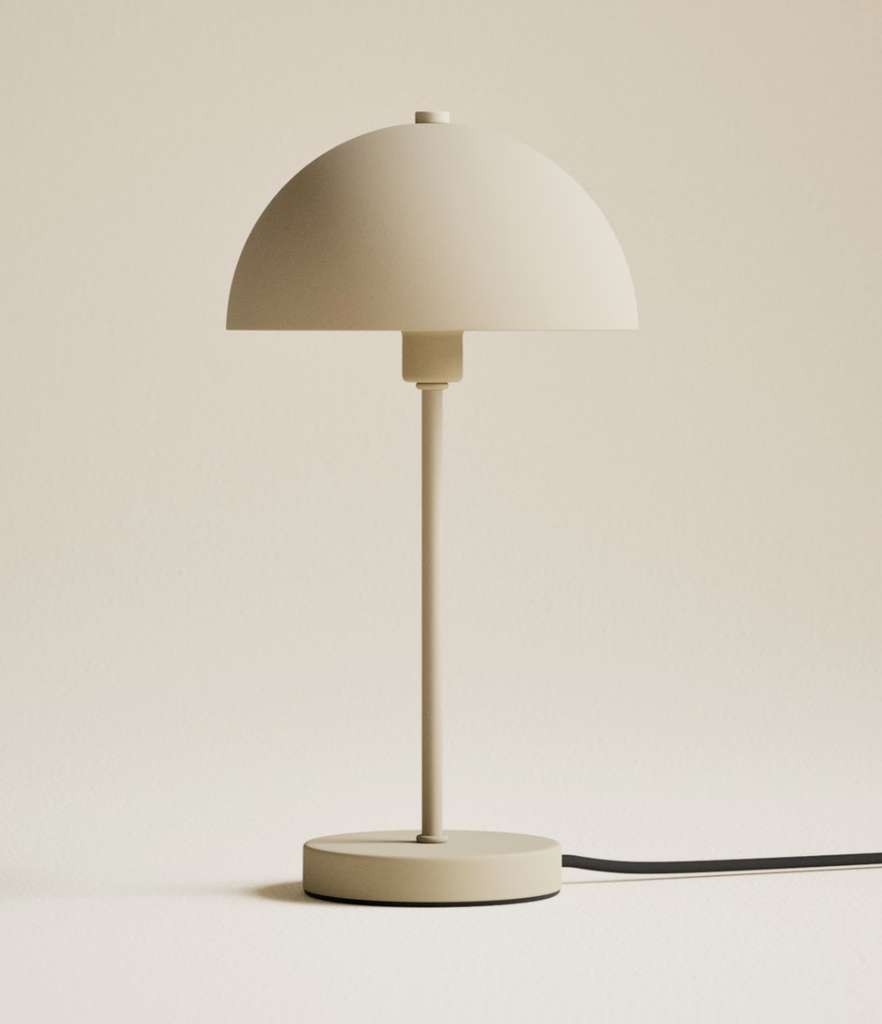 Metal Dome Table Lamp in Charcoal or Cream, free Click & Collect